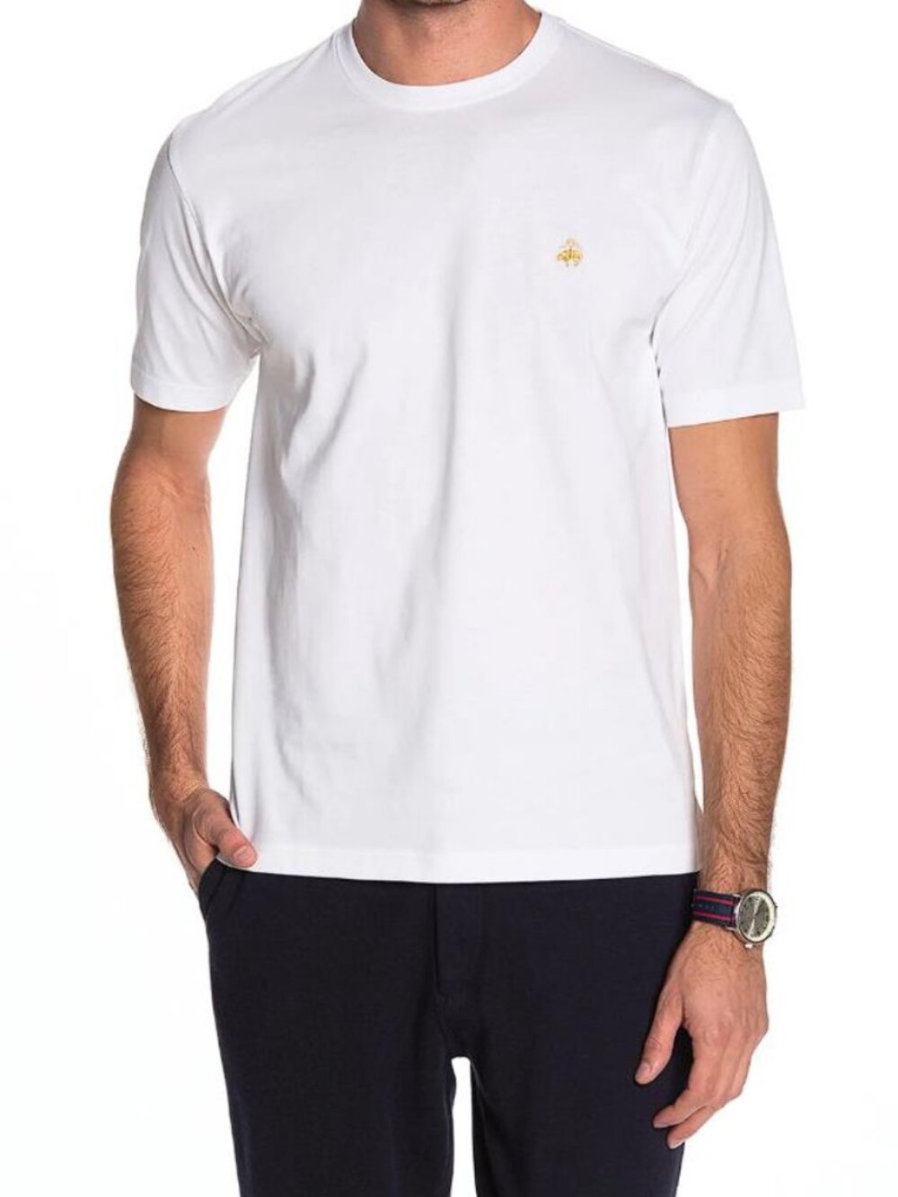 BROOKS BROTHERS Men's Cotton Crewneck T-Shirt Size L in White
